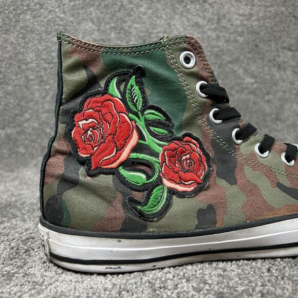 Converse Chuck Taylor All-Star Hi 162875C Mens 9 Womens 11 Camo Rose Patch Shoes main image 9